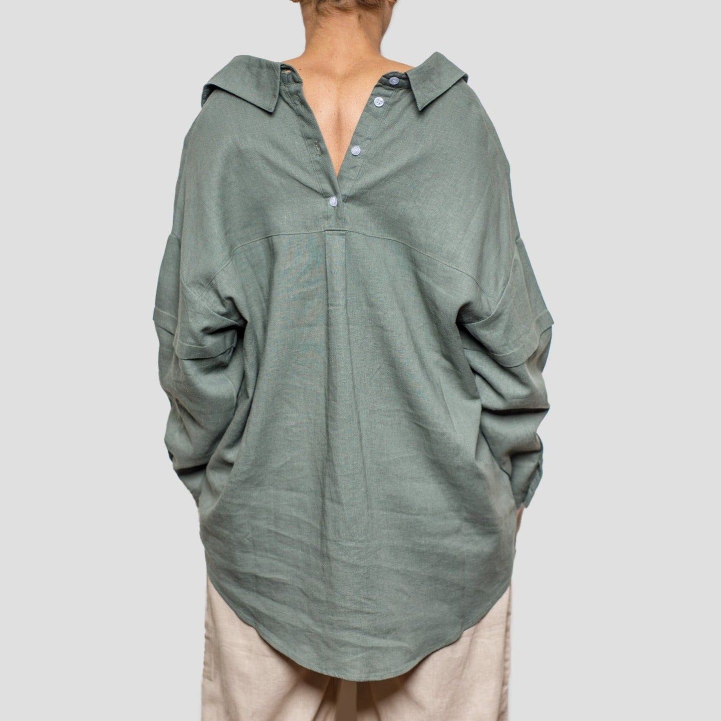 OneShu Label - Linen Shirt in Khaki