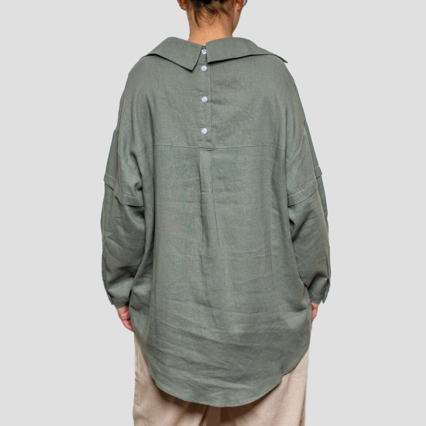 OneShu Label - Linen Shirt in Khaki