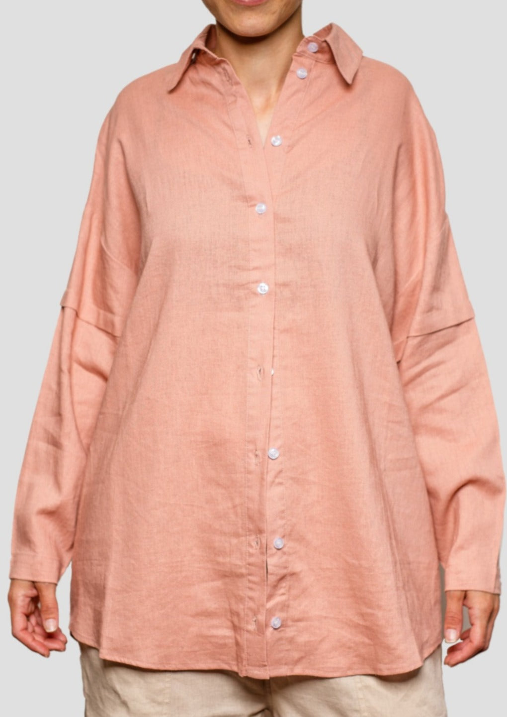 OneShu Label - Linen Shirt in Rose