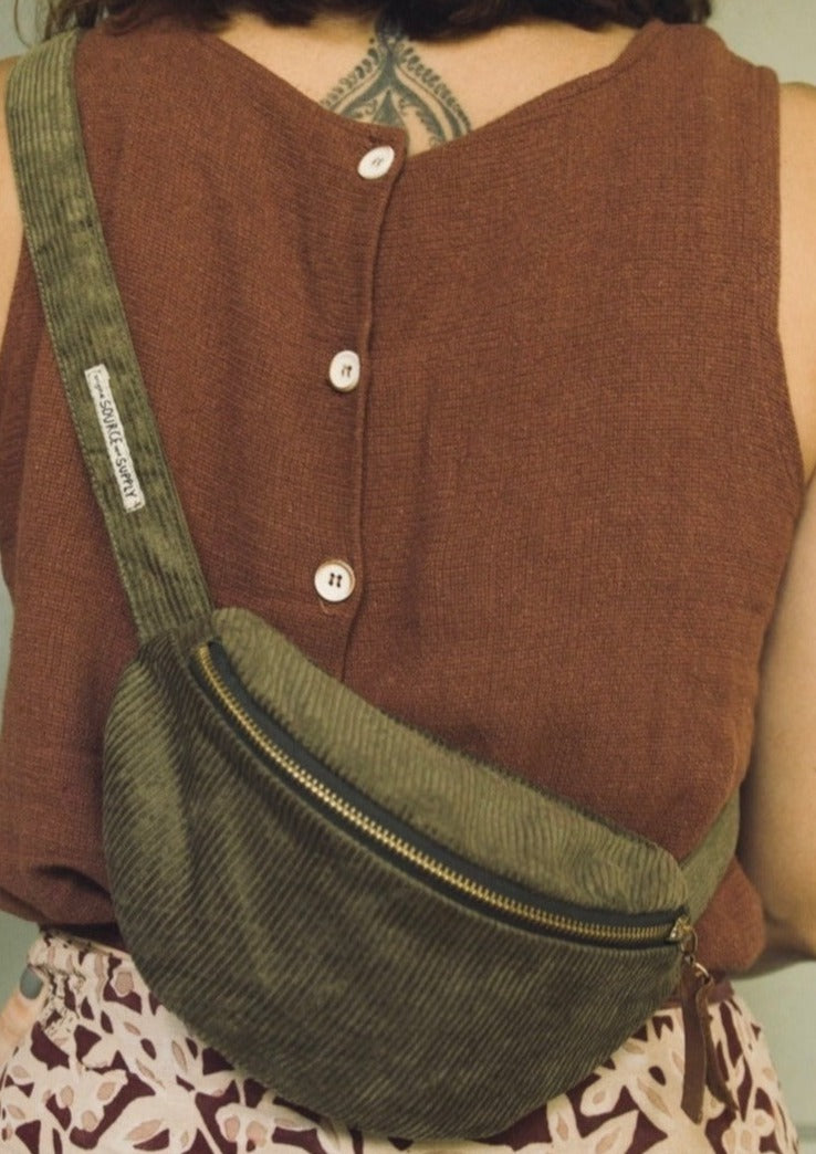 Corduroy Hangbag - Khaki