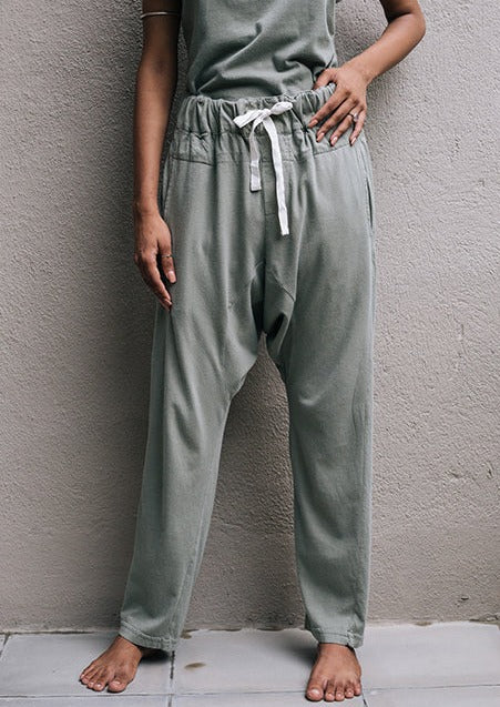 Maus Organic Cotton Harem Pants - Sage Green